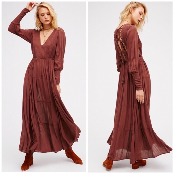 Free People Dresses & Skirts - Free People Wednesday Romantic Open Back Lace Up Corset Cottagecore Dress